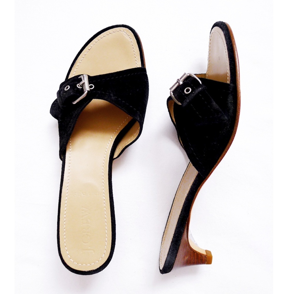 NEW J. CREW Suede Leather Slip On 2" Kitten Heels 6.5 (6 1/2)